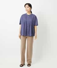 NHBHD01170 GIANNI LO GIUDICE(小さいサイズ)(メゾン ドゥ サンク) コットンボイルピンタックブラウス カーキ
