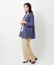 NHBHD02180 GIANNI LO GIUDICE(小さいサイズ)(メゾン ドゥ サンク) コットンボイルピンタックロングブラウス カーキ