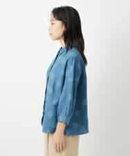 NHBHD06360 GIANNI LO GIUDICE(小さいサイズ)(メゾン ドゥ サンク) リネンドットブラウス ブルー