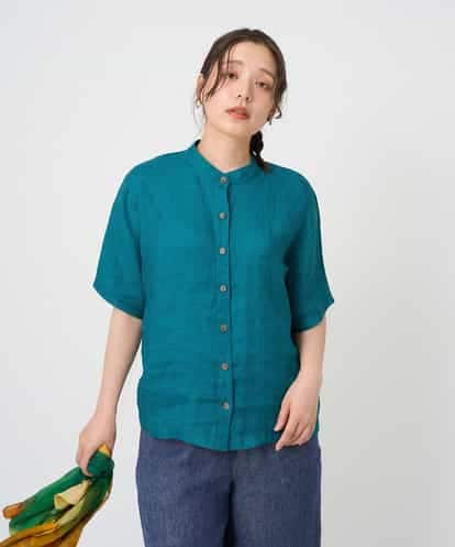 NHBHE60230 GIANNI LO GIUDICE(小さいサイズ) 麻シャンブレープリントブラウス