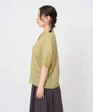 NHBHE60230 GIANNI LO GIUDICE(小さいサイズ)(メゾン ドゥ サンク) 麻シャンブレープリントブラウス ベイエローベージュ
