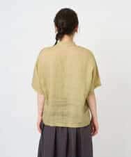 NHBHE60230 GIANNI LO GIUDICE(小さいサイズ)(メゾン ドゥ サンク) 麻シャンブレープリントブラウス ベイエローベージュ