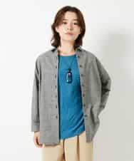 NHBHF82270 GIANNI LO GIUDICE(小さいサイズ)(メゾン ドゥ サンク) コットンリネンシャツブラウス ブラック（グレンチェック）