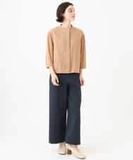 NHBHF83230 GIANNI LO GIUDICE(小さいサイズ)(メゾン ドゥ サンク) オーガニックシャーリングギンガムブラウス オレンジ系
