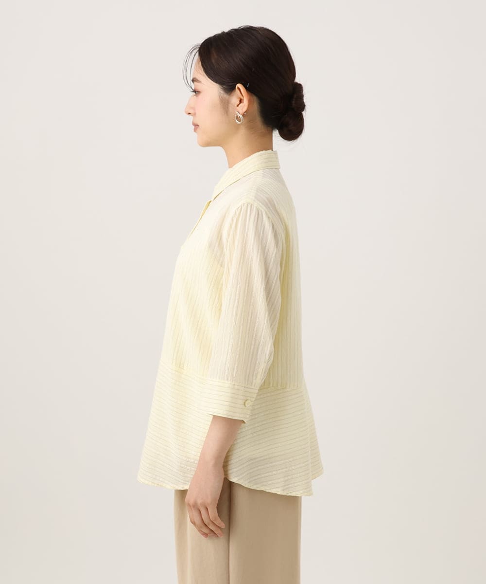 NHBHF84230 GIANNI LO GIUDICE(小さいサイズ)(メゾン ドゥ サンク) ストライプブラウス ライトイエロー