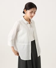 NHBHF84230 GIANNI LO GIUDICE(小さいサイズ)(メゾン ドゥ サンク) ストライプブラウス ライトグレー