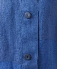 NHBHW02270 GIANNI LO GIUDICE(小さいサイズ)(メゾン ドゥ サンク) リネンビッグドットプリントブラウス ブルー