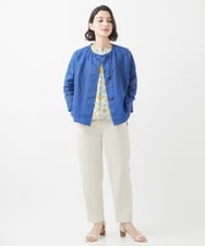 NHBHW02270 GIANNI LO GIUDICE(小さいサイズ)(メゾン ドゥ サンク) リネンビッグドットプリントブラウス ブルー