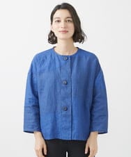 NHBHW02270 GIANNI LO GIUDICE(小さいサイズ)(メゾン ドゥ サンク) リネンビッグドットプリントブラウス ブルー