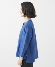 NHBHW02270 GIANNI LO GIUDICE(小さいサイズ)(メゾン ドゥ サンク) リネンビッグドットプリントブラウス ブルー