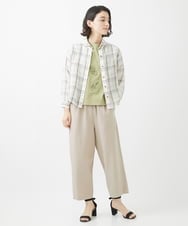 NHBHW05290 GIANNI LO GIUDICE(小さいサイズ)(メゾン ドゥ サンク) [日本製]東炊きチェック柄ブラウス ライトブルー系