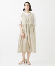 NHBHW06230 GIANNI LO GIUDICE(小さいサイズ)(メゾン ドゥ サンク) ウォッシャブルリネン刺繍半袖ブラウス ホワイト