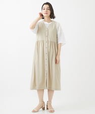 NHBHW06230 GIANNI LO GIUDICE(小さいサイズ)(メゾン ドゥ サンク) ウォッシャブルリネン刺繍半袖ブラウス ホワイト