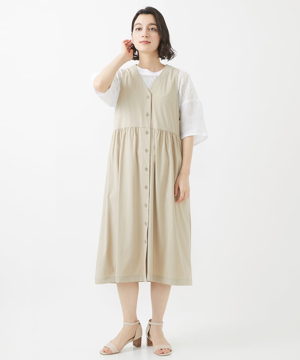 NHBHW06230 GIANNI LO GIUDICE(小さいサイズ)(メゾン ドゥ サンク) ウォッシャブルリネン刺繍半袖ブラウス ホワイト