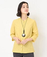 NHBHX96220 GIANNI LO GIUDICE(小さいサイズ)(メゾン ドゥ サンク) シアーボーダーブラウス イエロー