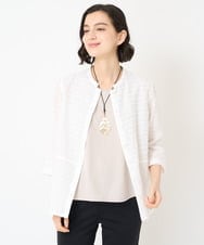 NHBHX96220 GIANNI LO GIUDICE(小さいサイズ)(メゾン ドゥ サンク) シアーボーダーブラウス ホワイト