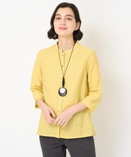 NHBHX96220 GIANNI LO GIUDICE(小さいサイズ)(メゾン ドゥ サンク) シアーボーダーブラウス ホワイト