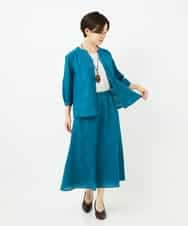 NHBJB01330 GIANNI LO GIUDICE(小さいサイズ)(メゾン ドゥ サンク) [セットアップ対応]ミラクルウェーブブラウス ターコイズブルー
