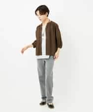 NHBJB01330 GIANNI LO GIUDICE(小さいサイズ)(メゾン ドゥ サンク) [セットアップ対応]ミラクルウェーブブラウス ターコイズブルー