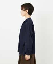 NHBJB10330 GIANNI LO GIUDICE(小さいサイズ)(メゾン ドゥ サンク) コットンローンピンタックブラウス ネイビー