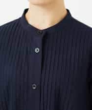 NHBJB10330 GIANNI LO GIUDICE(小さいサイズ)(メゾン ドゥ サンク) コットンローンピンタックブラウス ネイビー