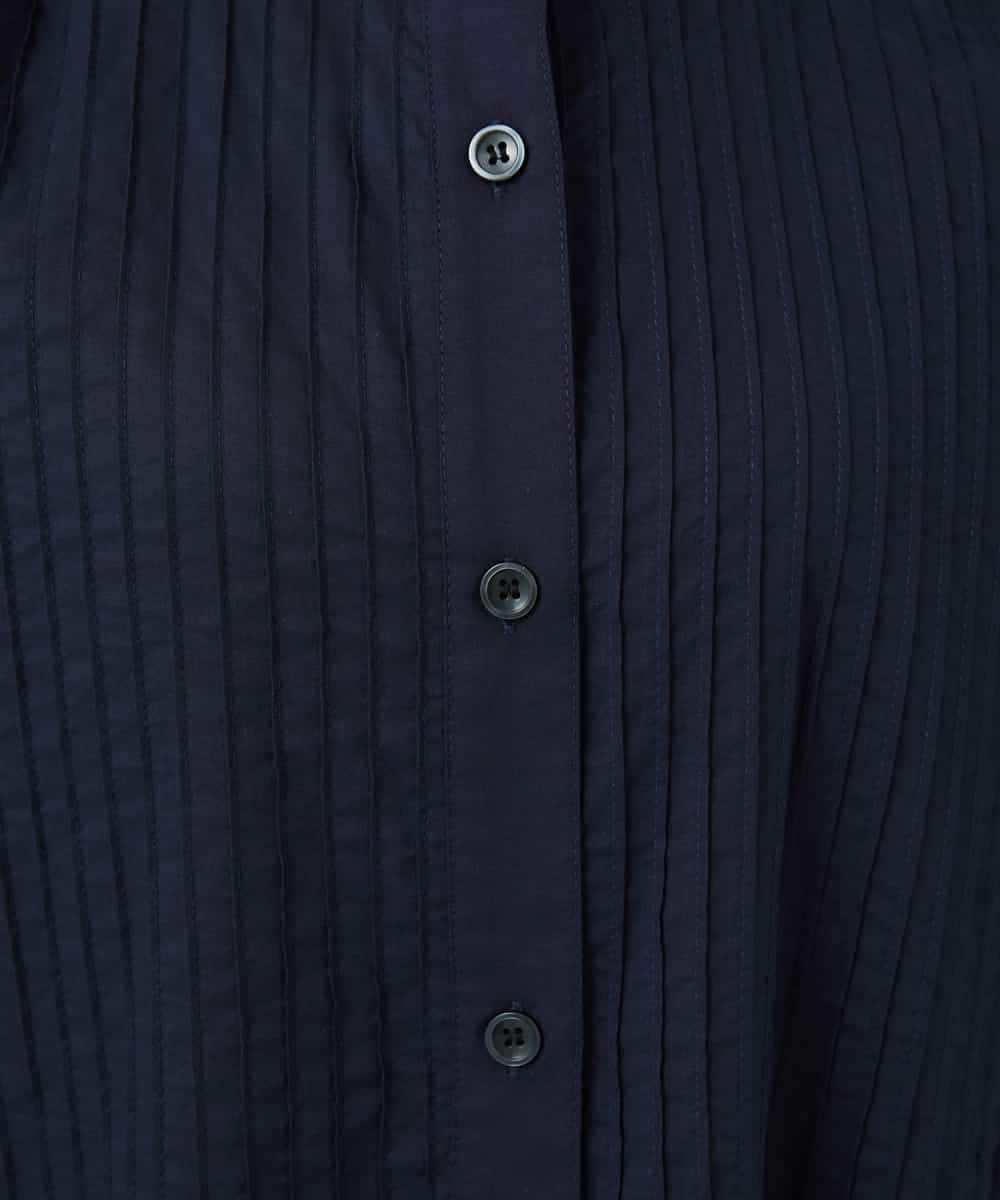 NHBJB10330 GIANNI LO GIUDICE(小さいサイズ)(メゾン ドゥ サンク) コットンローンピンタックブラウス ネイビー