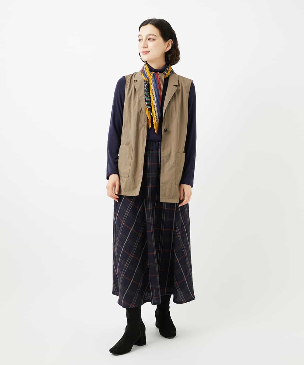 NHBJB10330 GIANNI LO GIUDICE(小さいサイズ)(メゾン ドゥ サンク) コットンローンピンタックブラウス ネイビー