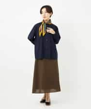 NHBJB10330 GIANNI LO GIUDICE(小さいサイズ)(メゾン ドゥ サンク) コットンローンピンタックブラウス ネイビー