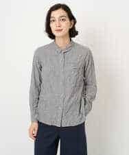 NHBJB24230 GIANNI LO GIUDICE(小さいサイズ)(メゾン ドゥ サンク) [日本製]ヘリンボンシャーリングブラウス ギンガムチェック