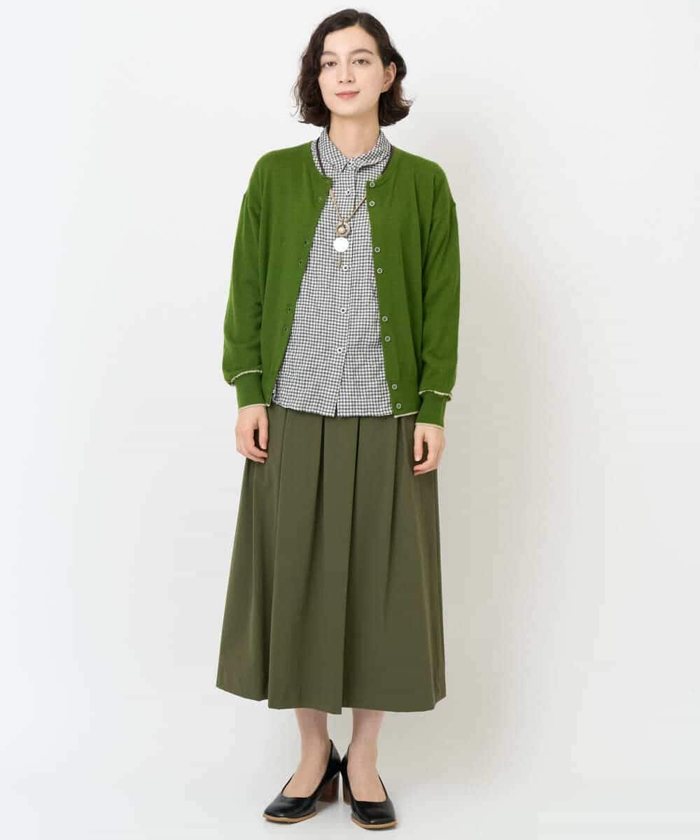 NHBJB24230 GIANNI LO GIUDICE(小さいサイズ)(メゾン ドゥ サンク) [日本製]ヘリンボンシャーリングブラウス ギンガムチェック