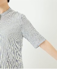 NHBJC81200 GIANNI LO GIUDICE(小さいサイズ)(メゾン ドゥ サンク) オーガニックコットン半袖ブラウス ストライプ