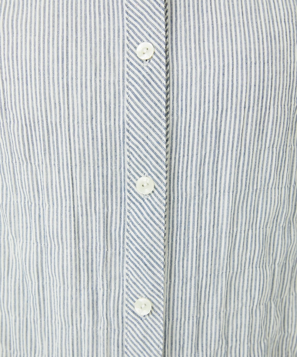 NHBJC81200 GIANNI LO GIUDICE(小さいサイズ)(メゾン ドゥ サンク) オーガニックコットン半袖ブラウス ストライプ