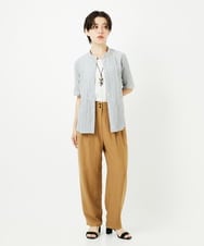 NHBJC81200 GIANNI LO GIUDICE(小さいサイズ)(メゾン ドゥ サンク) オーガニックコットン半袖ブラウス ストライプ