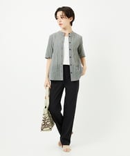NHBJC81200 GIANNI LO GIUDICE(小さいサイズ)(メゾン ドゥ サンク) オーガニックコットン半袖ブラウス ストライプ