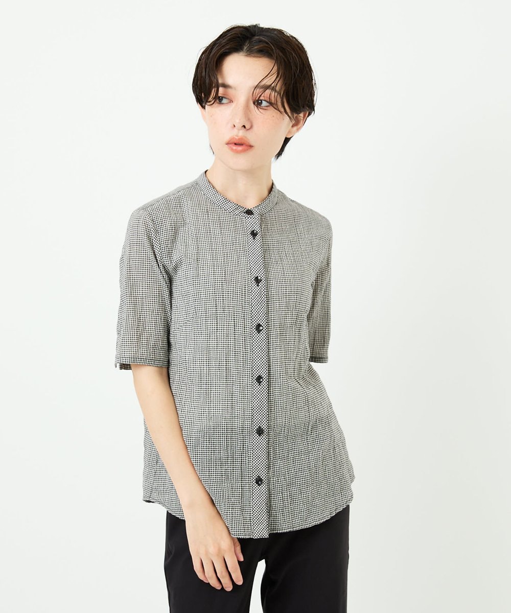 NHBJC81200 GIANNI LO GIUDICE(小さいサイズ)(メゾン ドゥ サンク) オーガニックコットン半袖ブラウス ストライプ