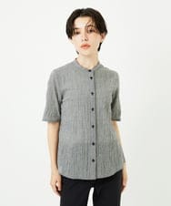 NHBJC81200 GIANNI LO GIUDICE(小さいサイズ)(メゾン ドゥ サンク) オーガニックコットン半袖ブラウス ストライプ