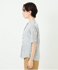 NHBJC81200 GIANNI LO GIUDICE(小さいサイズ)(メゾン ドゥ サンク) オーガニックコットン半袖ブラウス ストライプ