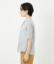 NHBJC81200 GIANNI LO GIUDICE(小さいサイズ)(メゾン ドゥ サンク) オーガニックコットン半袖ブラウス ストライプ
