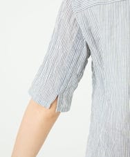 NHBJC81200 GIANNI LO GIUDICE(小さいサイズ)(メゾン ドゥ サンク) オーガニックコットン半袖ブラウス ストライプ