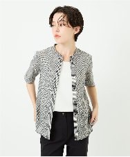 NHBJC81200 GIANNI LO GIUDICE(小さいサイズ)(メゾン ドゥ サンク) オーガニックコットン半袖ブラウス ギンガムチェック