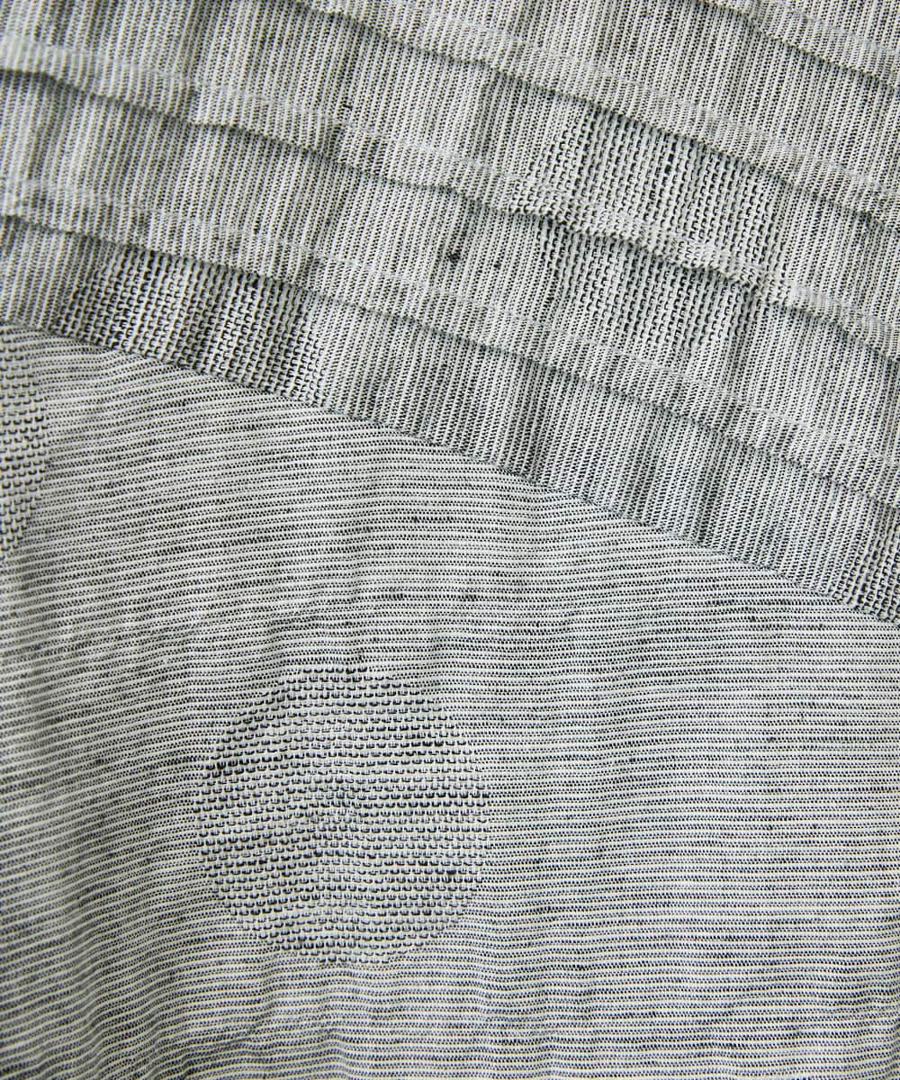 NHBJC82200 GIANNI LO GIUDICE(小さいサイズ)(メゾン ドゥ サンク) コットンリネンドット柄ピンタック半袖ブラウス ライトブルー