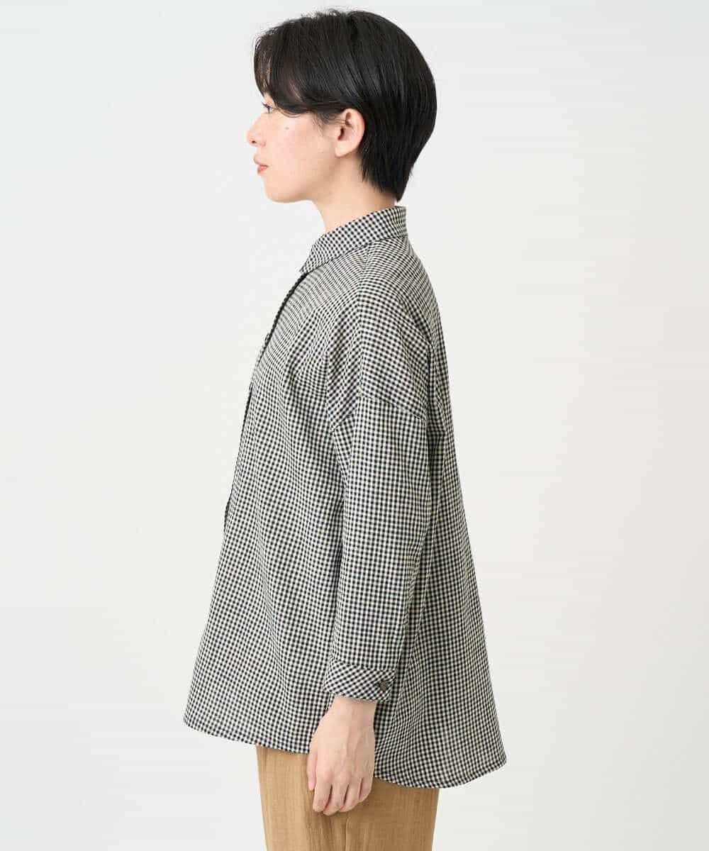 NHBJC90270 GIANNI LO GIUDICE(小さいサイズ)(メゾン ドゥ サンク) コットンリネンブラウス ギンガムチェック