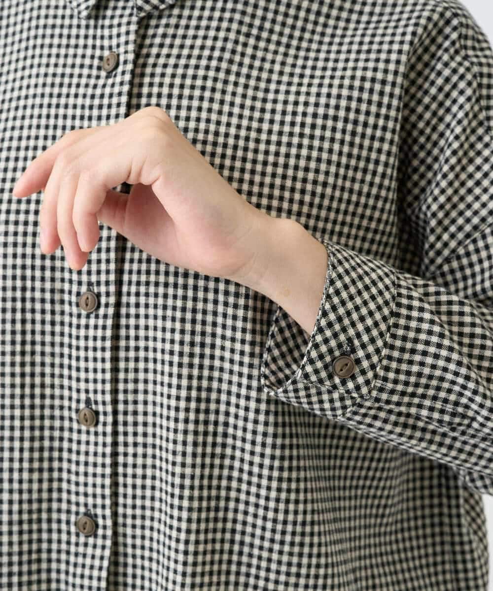 NHBJC90270 GIANNI LO GIUDICE(小さいサイズ)(メゾン ドゥ サンク) コットンリネンブラウス ギンガムチェック