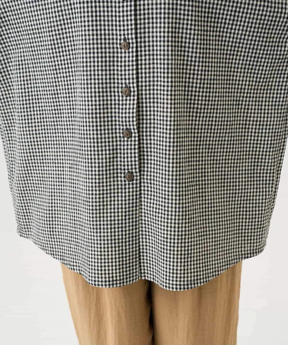 NHBJC90270 GIANNI LO GIUDICE(小さいサイズ)(メゾン ドゥ サンク) コットンリネンブラウス ギンガムチェック