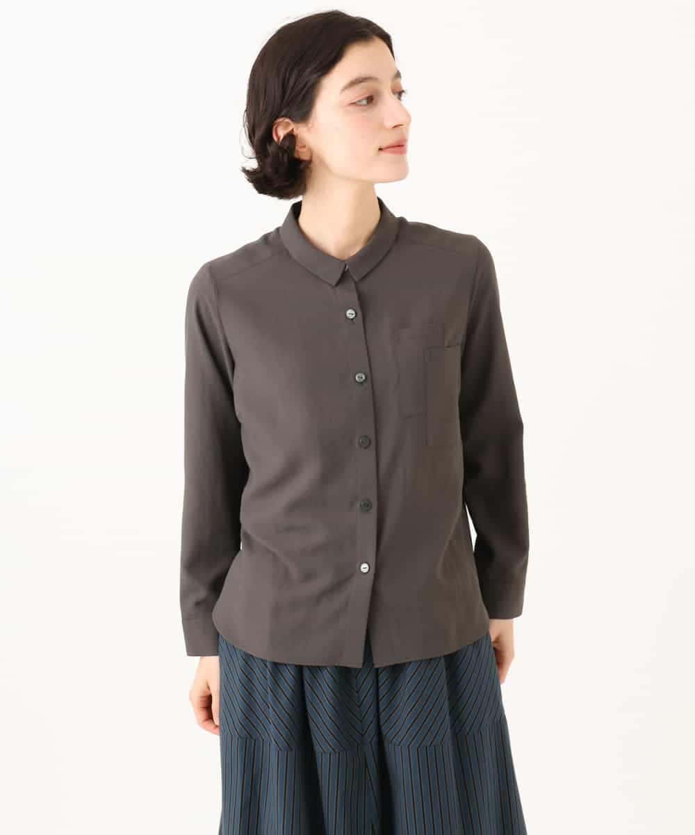 NHBJD12230 GIANNI LO GIUDICE(小さいサイズ)(メゾン ドゥ サンク) [日本製]マルチファンクションシャツブラウス ダークグレー