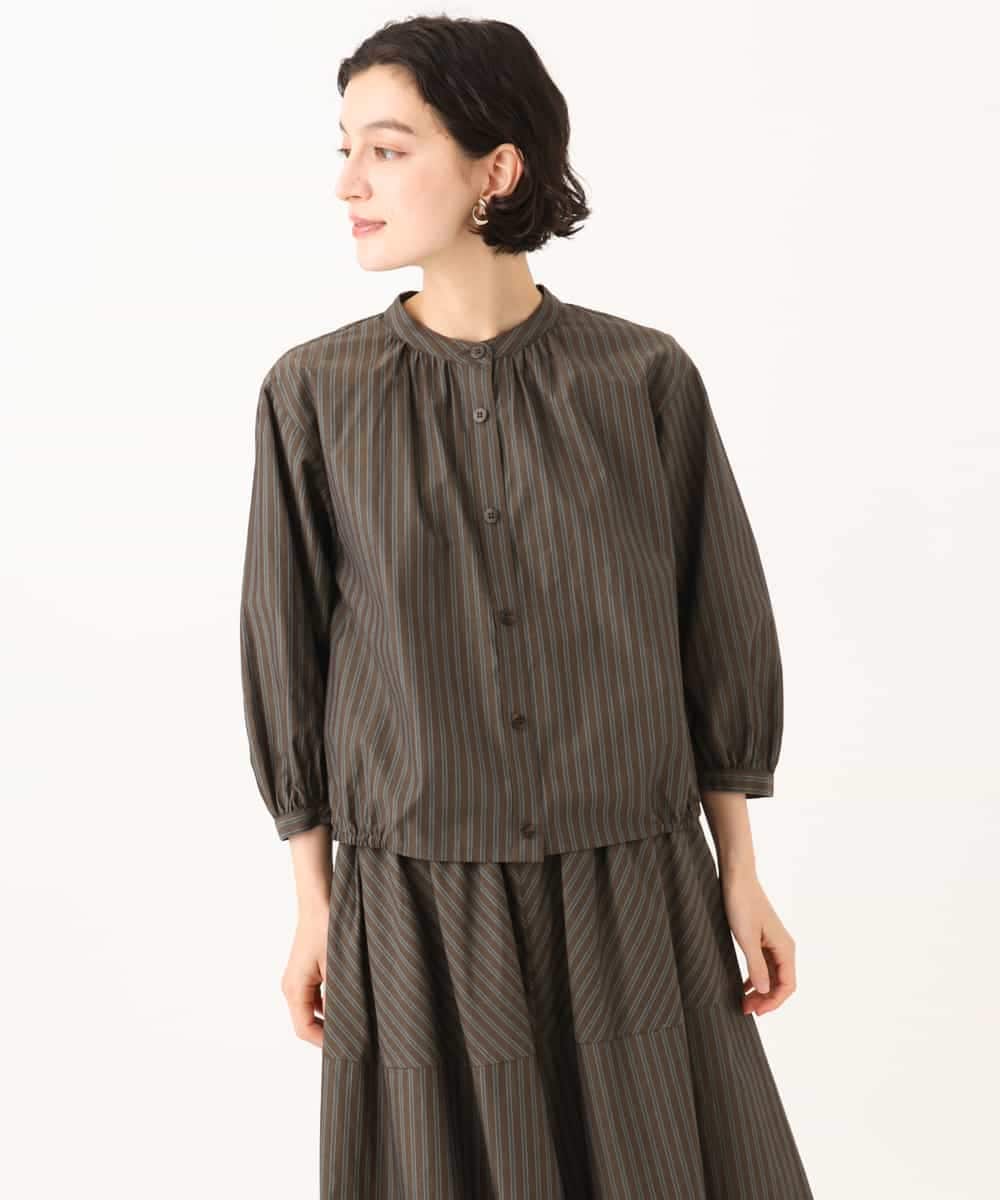 NHBJD16260 GIANNI LO GIUDICE(小さいサイズ)(メゾン ドゥ サンク) レジメンストライプブラウス ベージュ