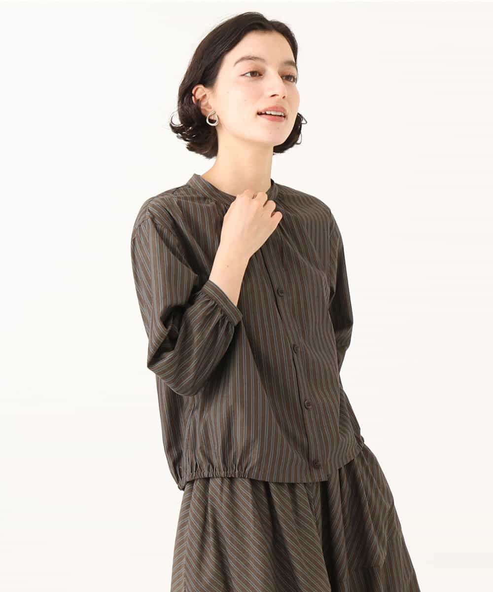 NHBJD16260 GIANNI LO GIUDICE(小さいサイズ)(メゾン ドゥ サンク) レジメンストライプブラウス ベージュ