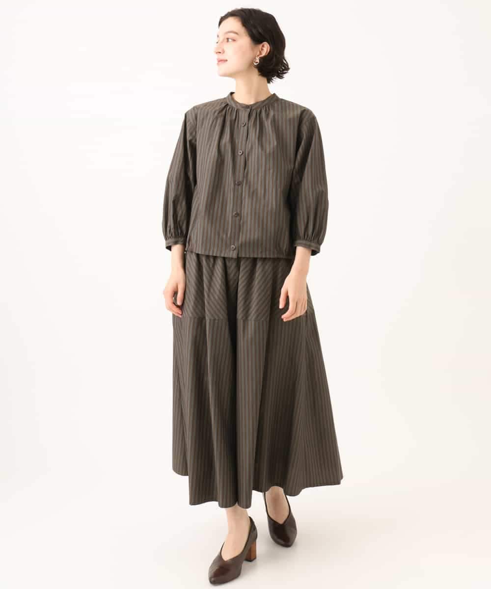NHBJD16260 GIANNI LO GIUDICE(小さいサイズ)(メゾン ドゥ サンク) レジメンストライプブラウス ベージュ