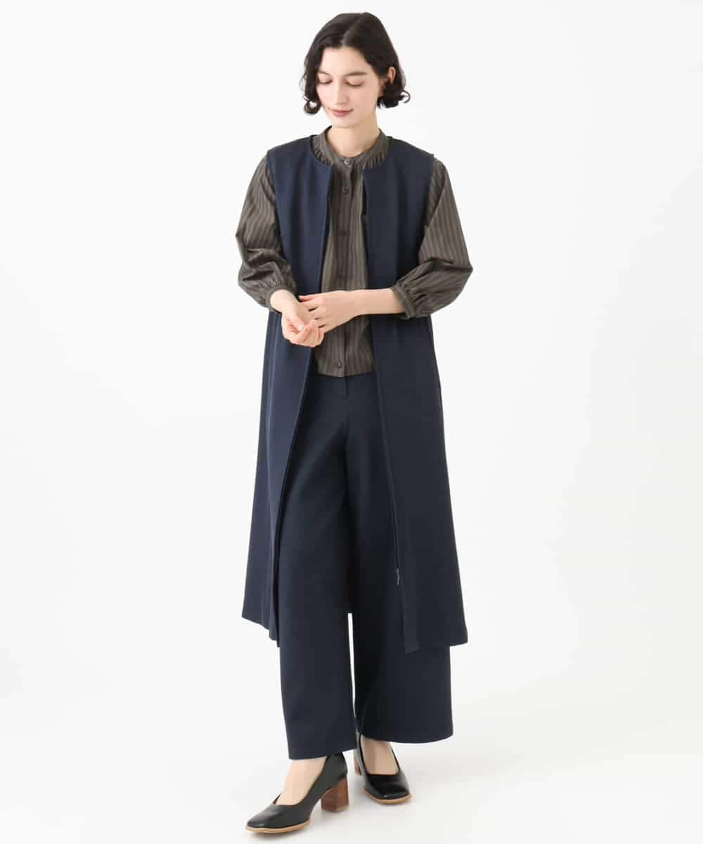 NHBJD16260 GIANNI LO GIUDICE(小さいサイズ)(メゾン ドゥ サンク) レジメンストライプブラウス ベージュ