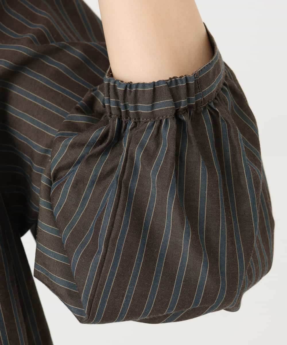 NHBJD16260 GIANNI LO GIUDICE(小さいサイズ)(メゾン ドゥ サンク) レジメンストライプブラウス ベージュ